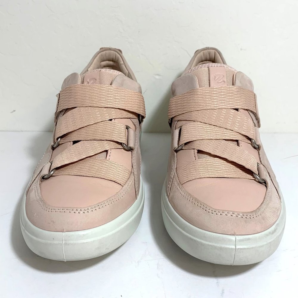 Ecco Soft 7 Wedge Strap Sneakers Nubuck Leather Rose Pink Size 39 US 8 - 8.5 - Picture 6 of 9